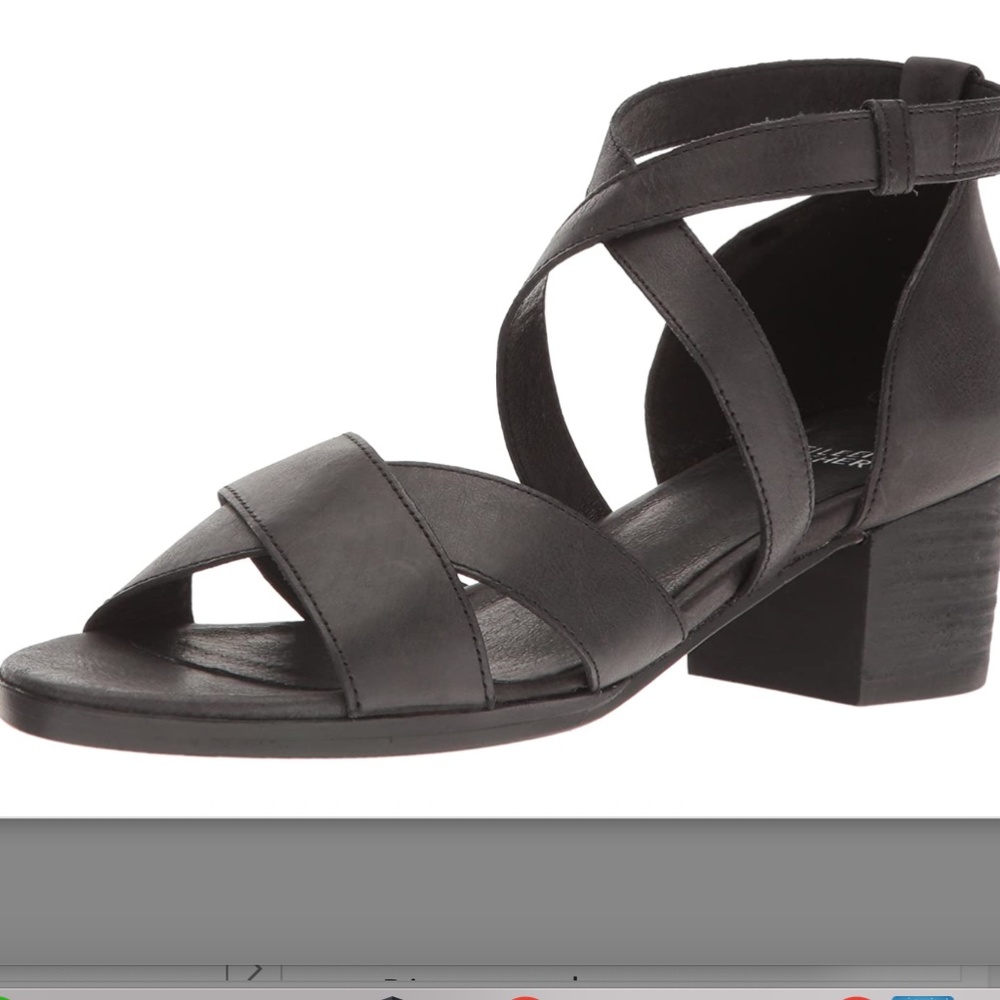 NEW Eileen Fisher Kerby Block Heel Sandal Black